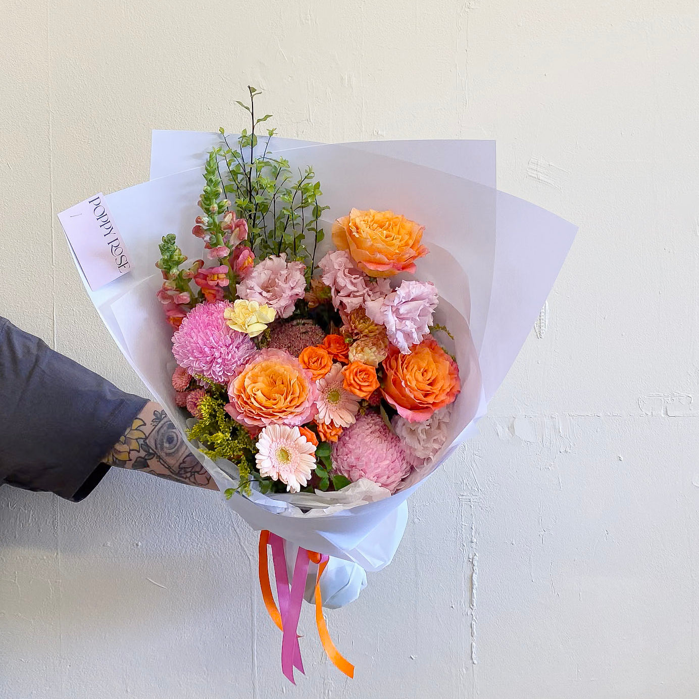 Colour Bouquet - Poppy Rose - Poppy Rose Flowers Brisbane