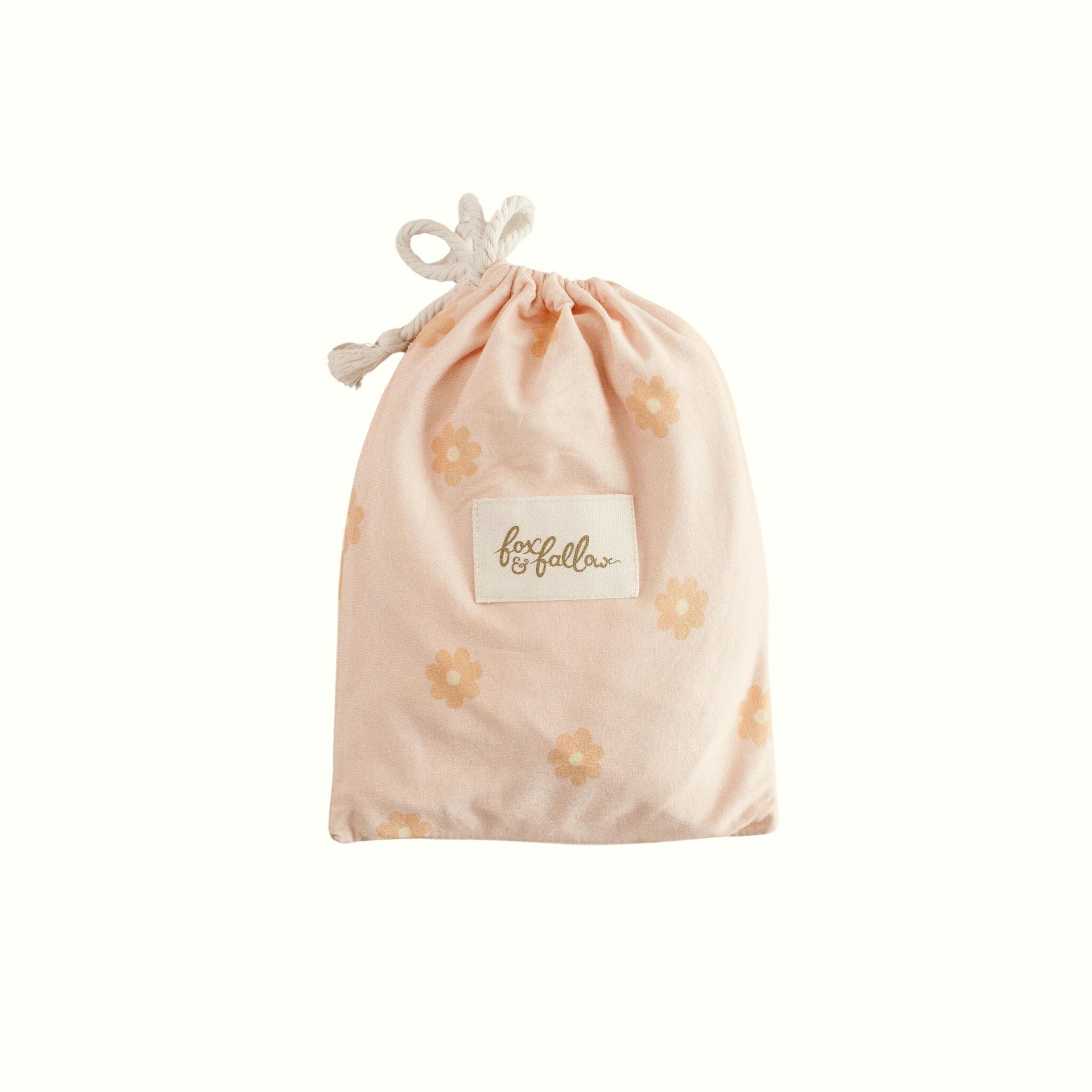 Organic Fitted Bassinet Sheet/ Change Pad Cover - Fox and Fallow - Poppy Rose Flowers Brisbane