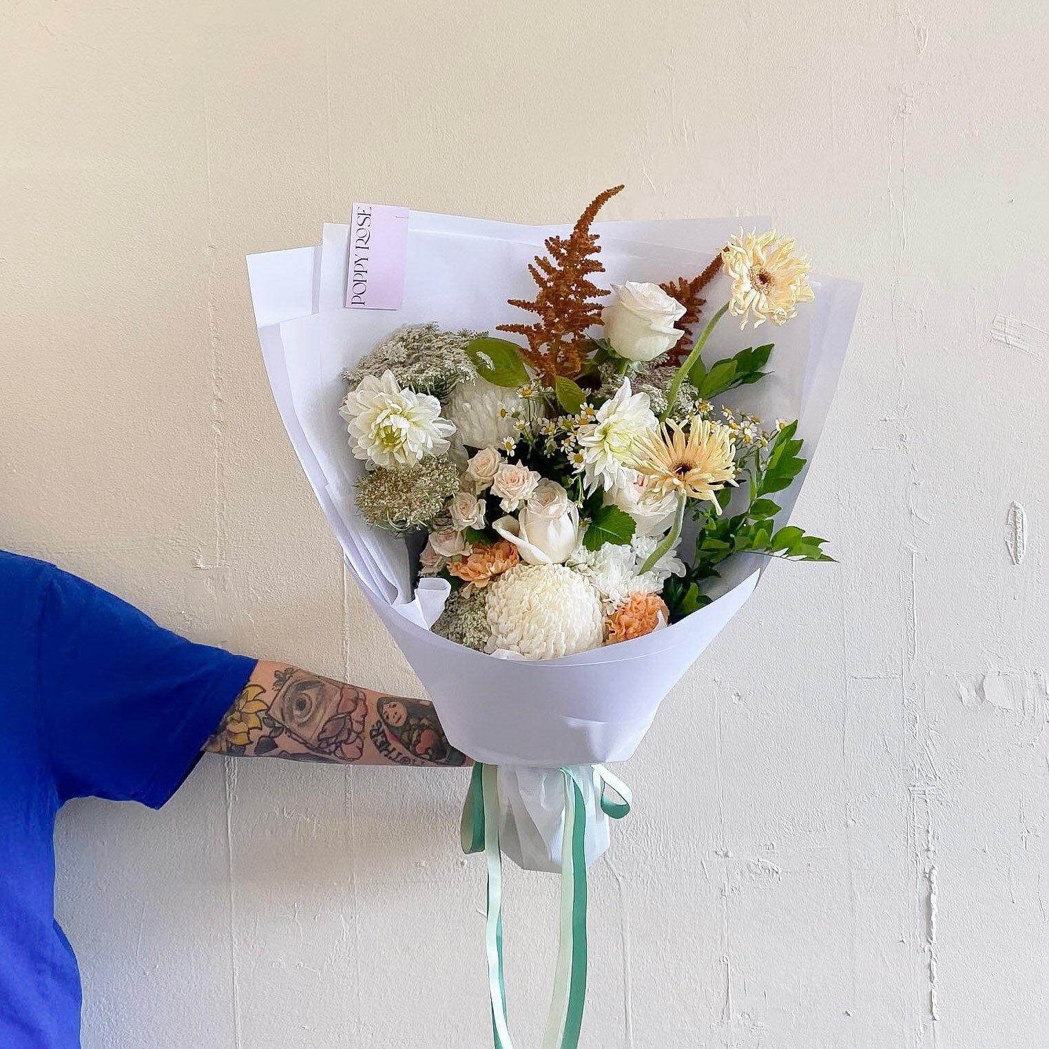 Soft and Natural Bouquet - Poppy Rose - Poppy Rose Flowers Brisbane