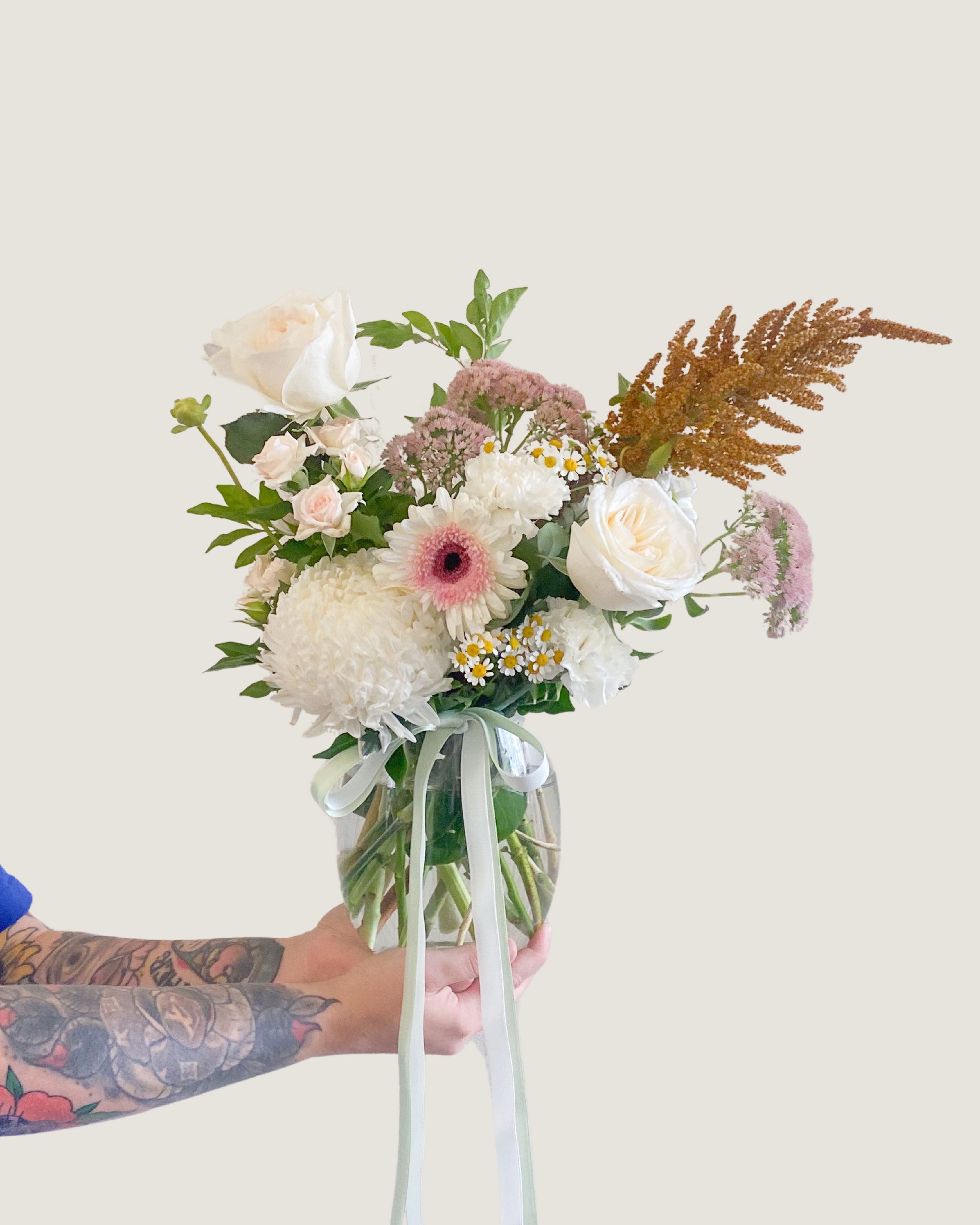 Soft and Natural Vase - Poppy Rose - Poppy Rose Flowers Brisbane