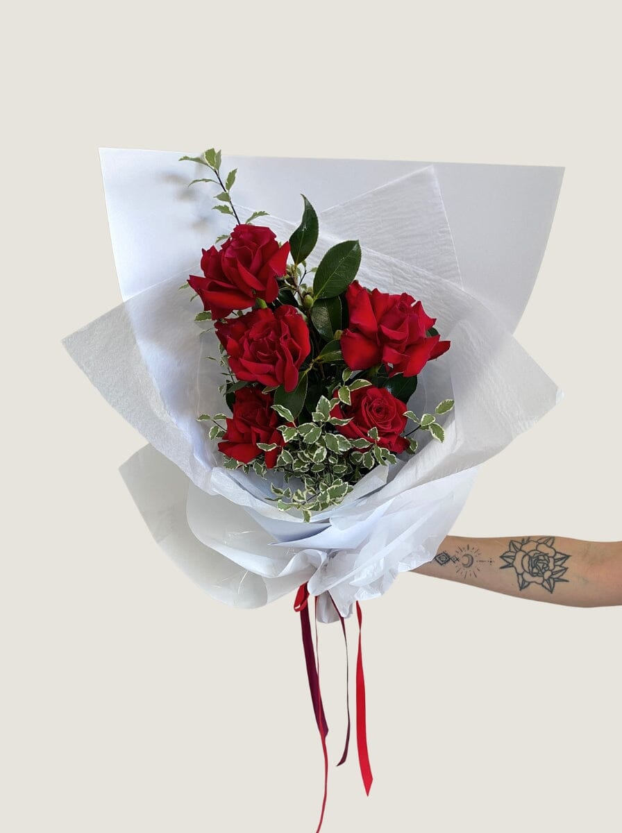Timeless Love - 6 Rose Bouquet - Poppy Rose - Poppy Rose Flowers Brisbane